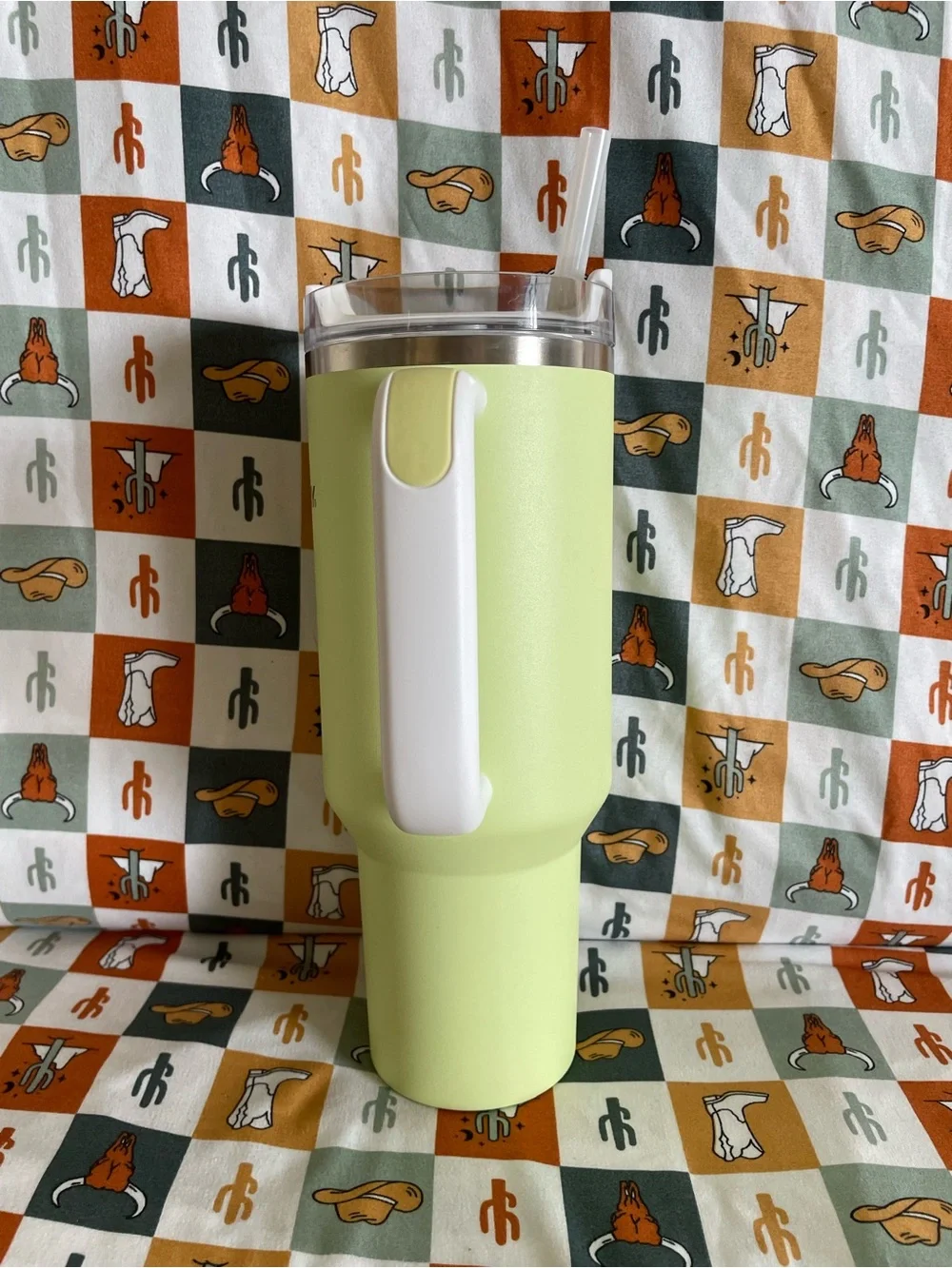 Stanley Light Green Insulated 40 oz Cup with White Handle - Picture 4 of 7